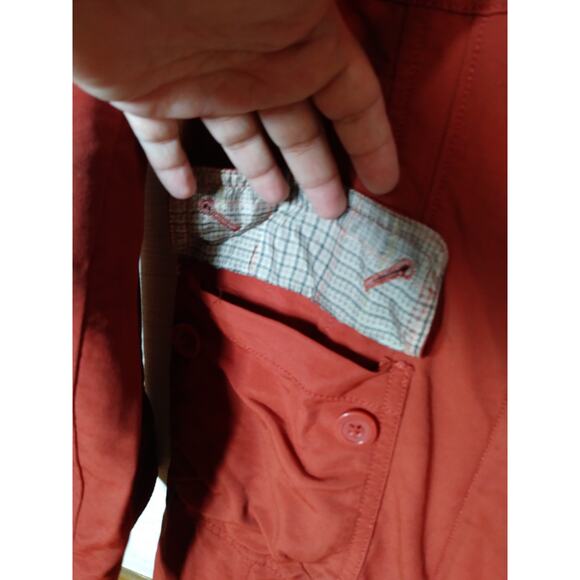 Merona rusty orange trench coat size small - Picture 7 of 7